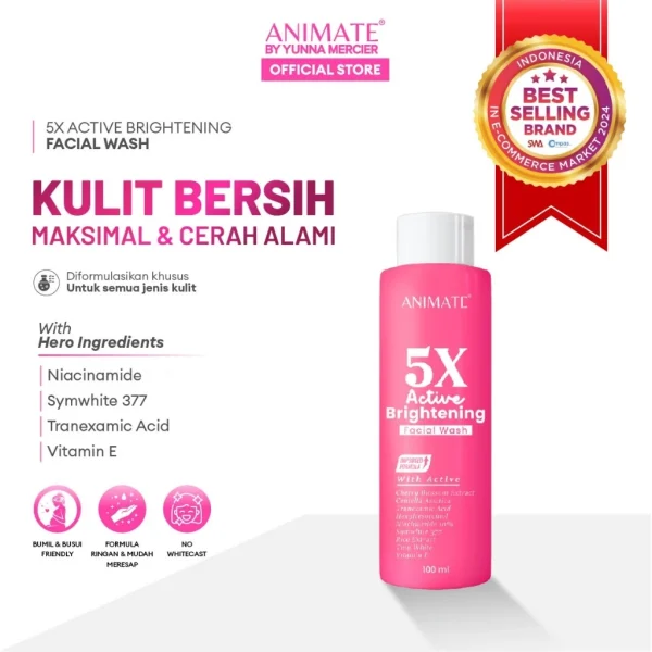 5x Active Brightening Facial Wash 100 ml